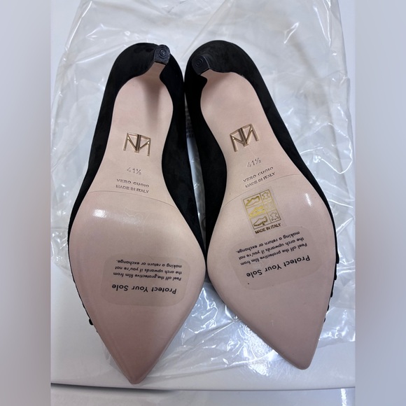 Tamara Mellon Charcoal Grey Black Sparkly Pointed Heels‎